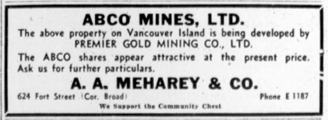 Investment ad for Abco Mines.