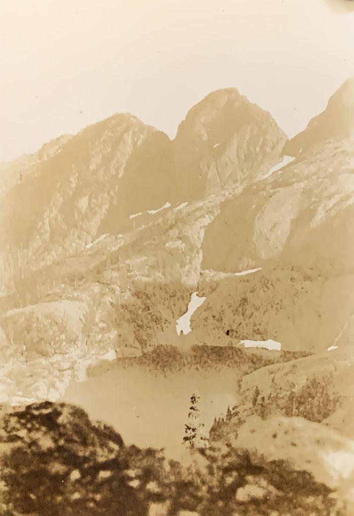 Looking towards Jewel Lake and Mt. Arrowsmith August 1935 – Cecil Frampton photo.