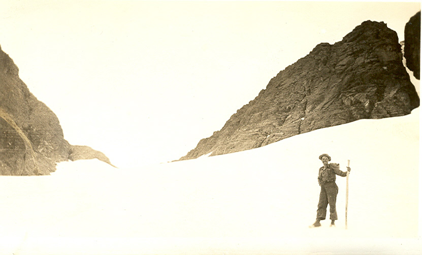 George Colwell on Kings Peak glacier 1936 – Bill Bell photo.