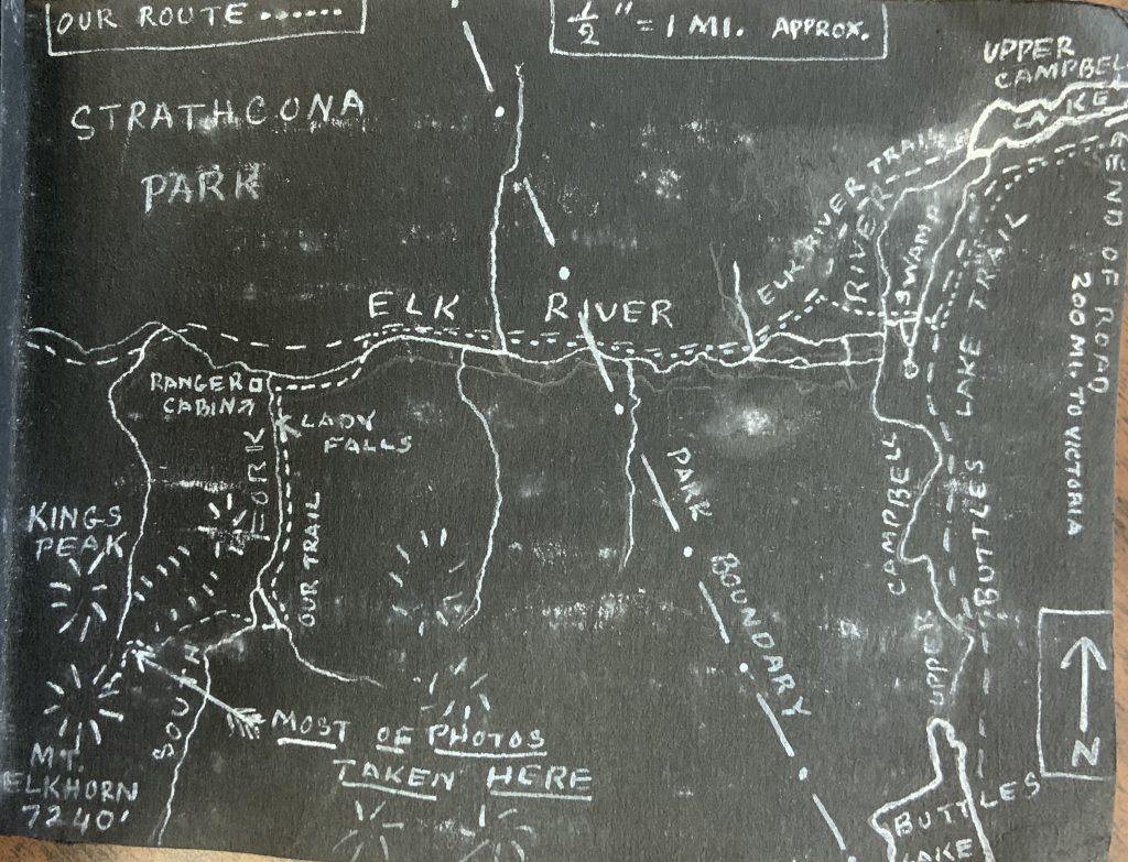Map of the route drawn by Cecil Frampton.
