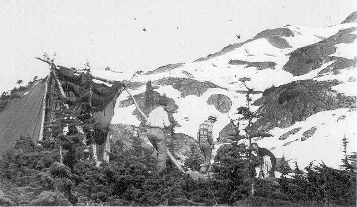 Surveyor’s basecamp below The Golden Hinde 1937.