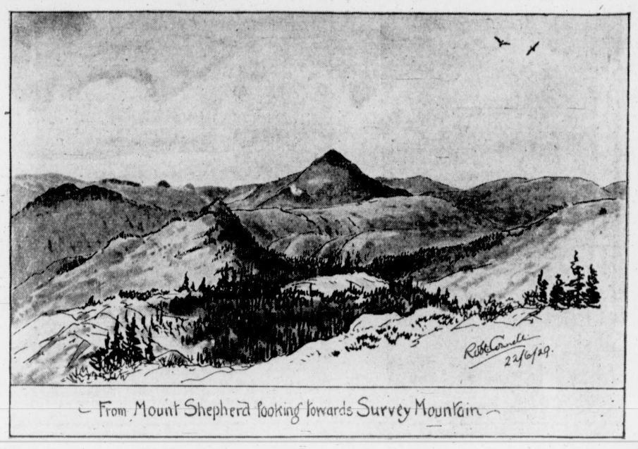 From Mount Shepherd looking towards Survey Mountain.