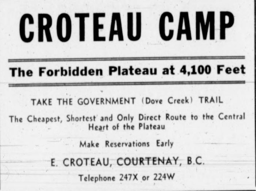 An ad for Croteau Camp.