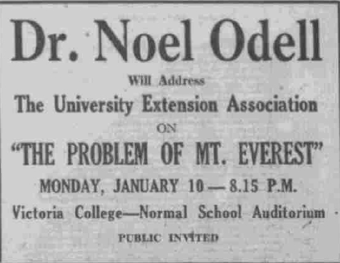 Dr. Noel Odell: "The Problem of Mt. Everest"
