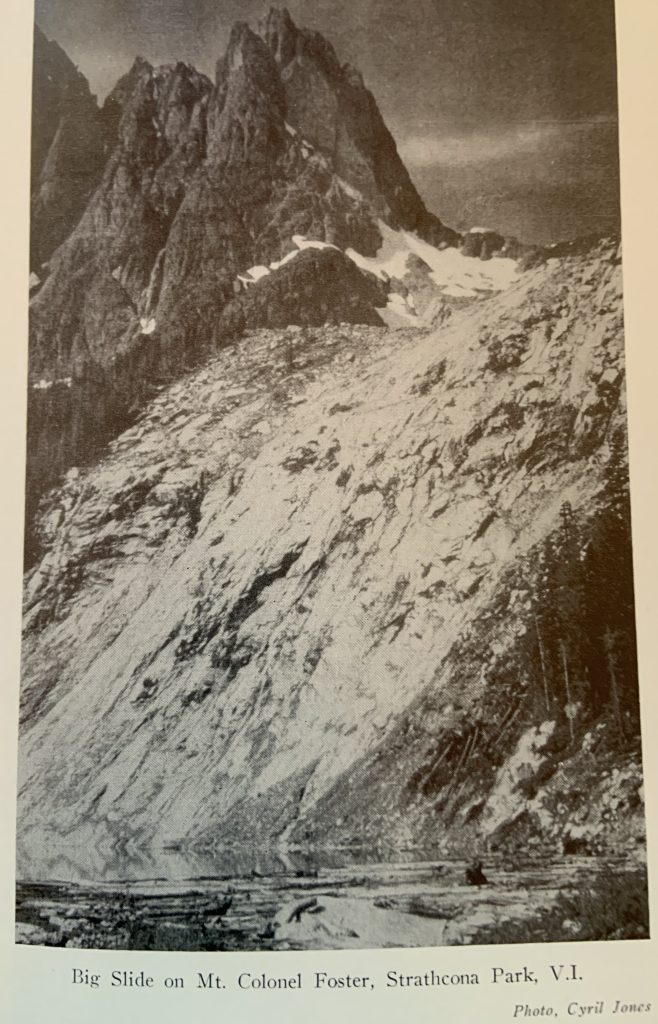 Big Slide on Mt. Colonel Foster, Strathcona Park, V.I. – Cyril Jones photo.