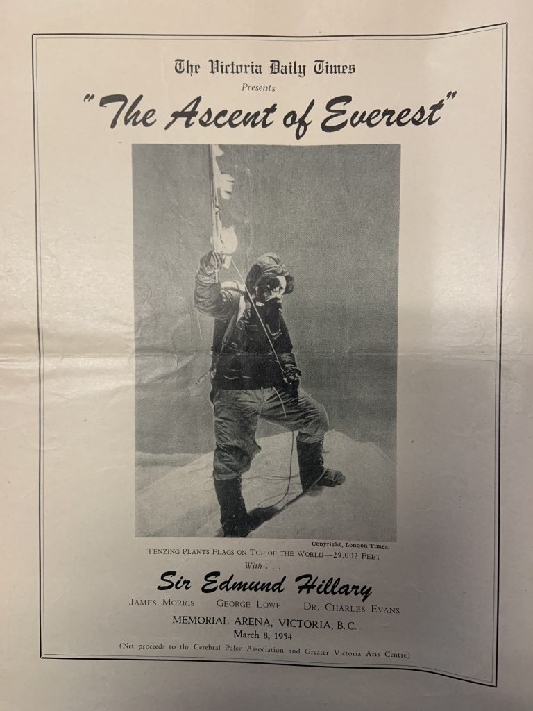 Program cover for "The Ascent of Everest."