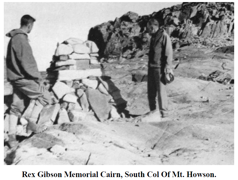 Rex Gibson Memorial Cairn, South Col Of Mt. Howson.
