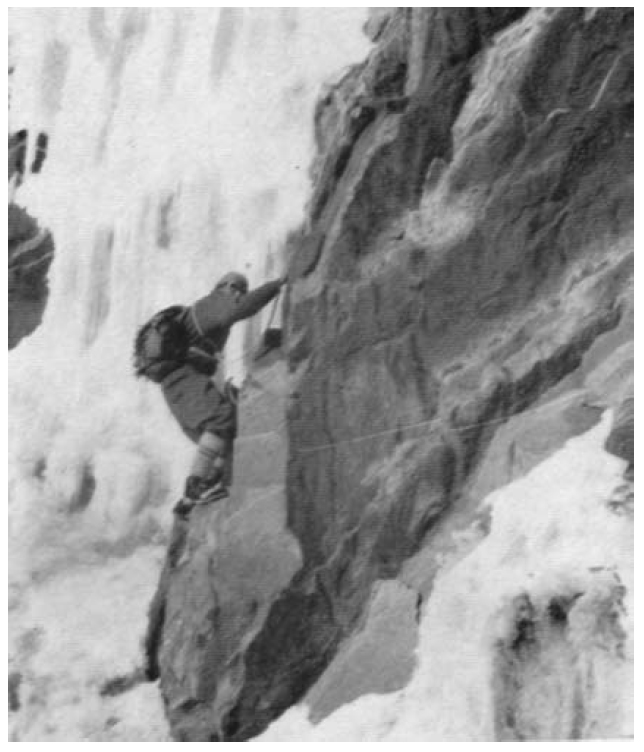 Ulf Bitterlich climbing on Mt. Waddington – Chris Shiel photo.