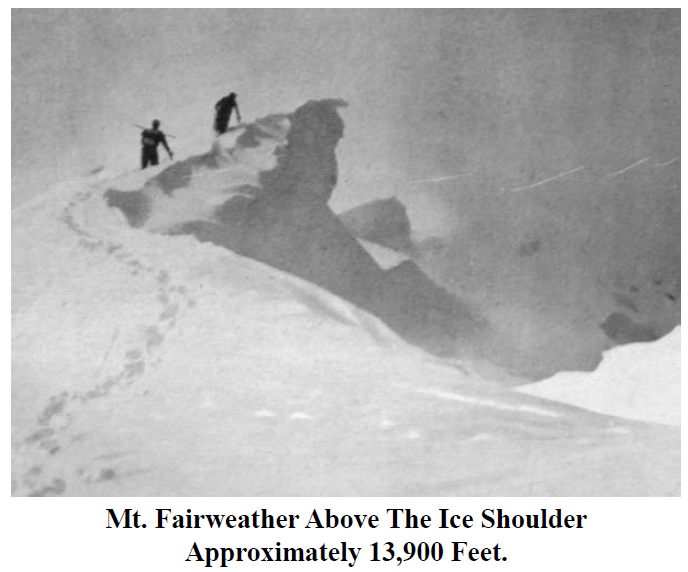Above the ice shoulder on Mt. Fairweather – Fips Broda photo.