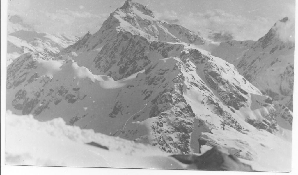 The Golden Hinde seen from the slopes of Elkhorn 24 March 1968 – Alastair Watt photo.