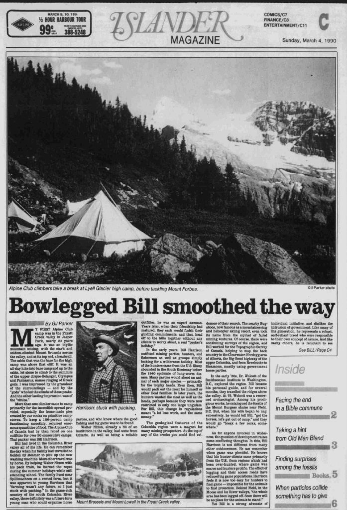 Islander Magazine, Sunday, March 4, 1990, article, “Bowlegged Bill smoothed the way.”