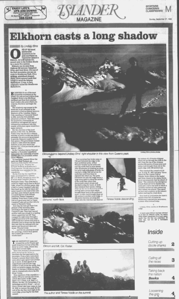 Islander Magazine, Sunday, September 27, 1992, article, “Elkhorn casts a long shadow.”