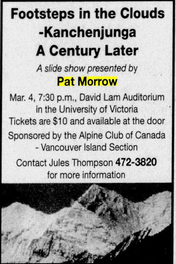 Notice for Footsteps on the clouds – Kangchenjunga a century later.