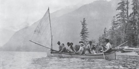 Canoeing down Buttle Lake.