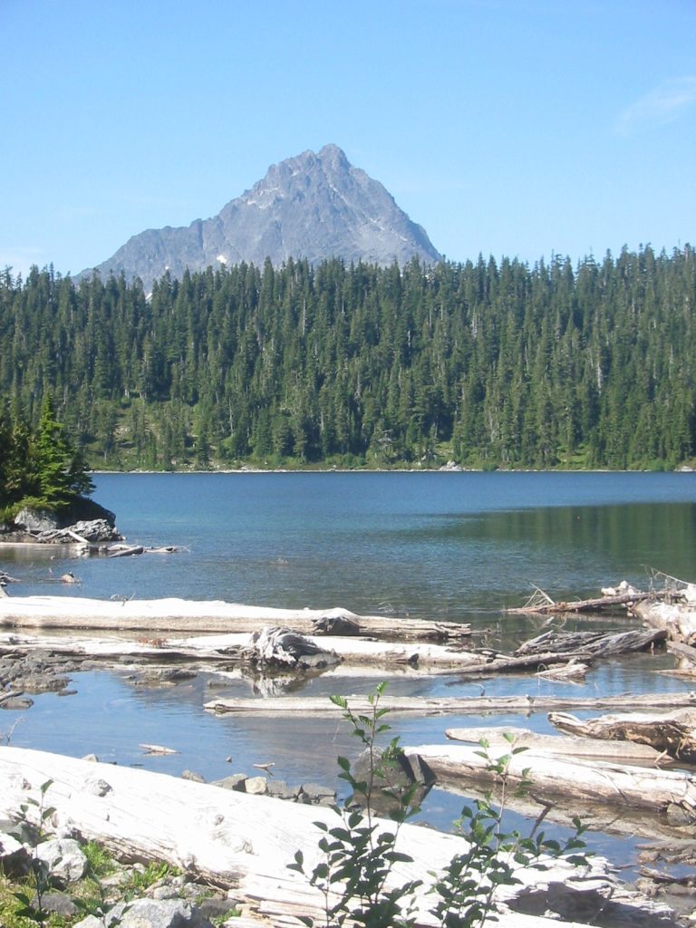 Carter Lake with the Golden Hinde in the back ground 2006 – Lindsay Elms photo.