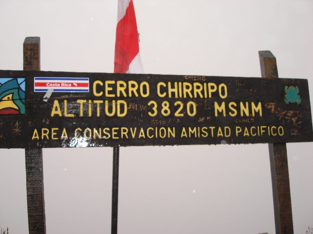 The summit of Cerro Chirripo 2009 – Graham Maddocks photo.