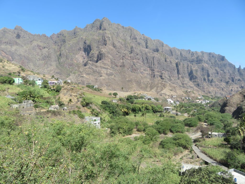 Looking up to the summit ridge of Cova Crater on Santo Antão in the Republic of Cabo Verde, an island country and archipelagic state of West Africa 2025 – Graham Maddocks photo.