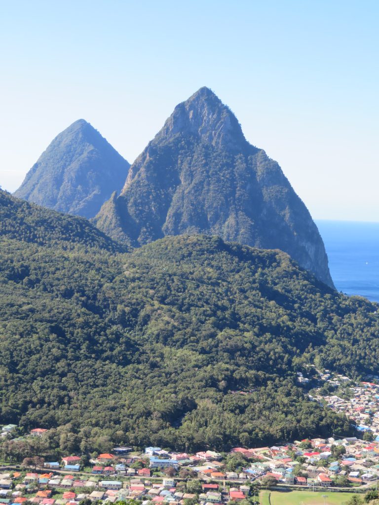 Gros Piton and Petit Piton on Saint Lucia 2018 – Graham Maddocks photo.