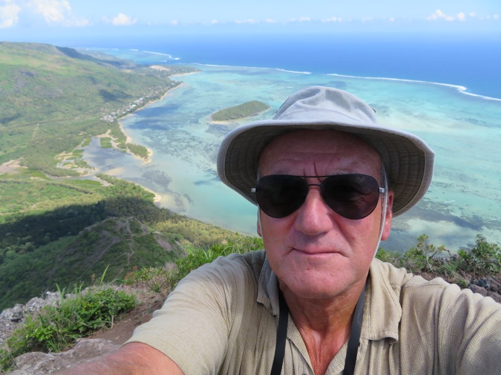 Graham Maddocks on the summit of Le Morne Brabant 2017 – Graham Maddocks photo.