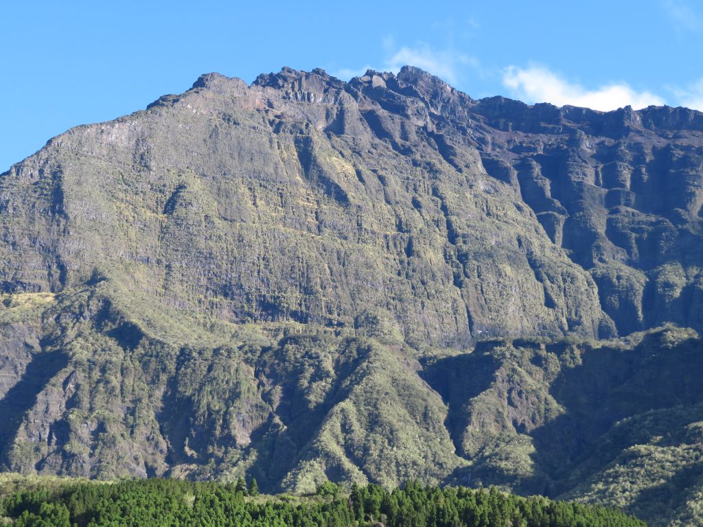 Looking up at Piton des Neiges on Reunion Island 2017 – Graham Maddocks photo.