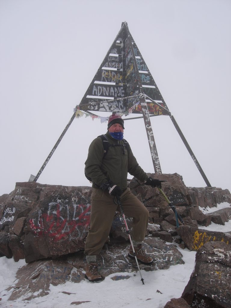 Graham Maddocks on the summit of Jebel Toubkal 2011 – Graham Maddocks photo.
