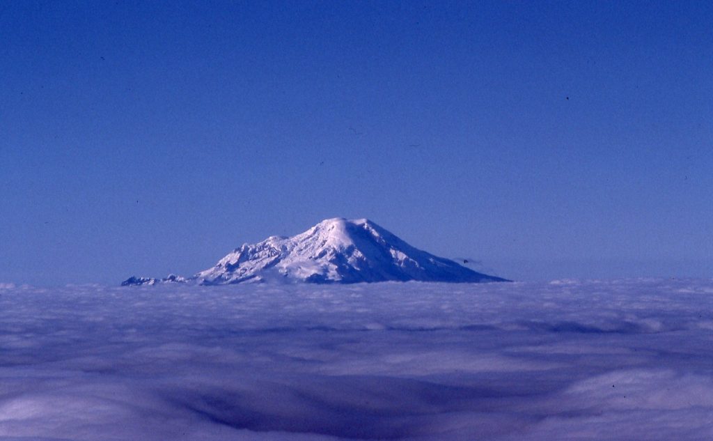 Chimborazo from the summit of Cotopaxi 1986 – Lindsay Elms photo.