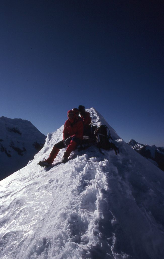 The summit of Nevado Ishinca 1988 – Lindsay Elms photo.