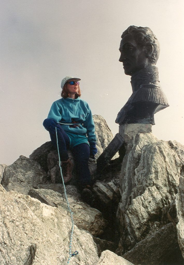 Elaine Kerr on the summit of Pico Bolivar 1994 – Lindsay Elms photo.