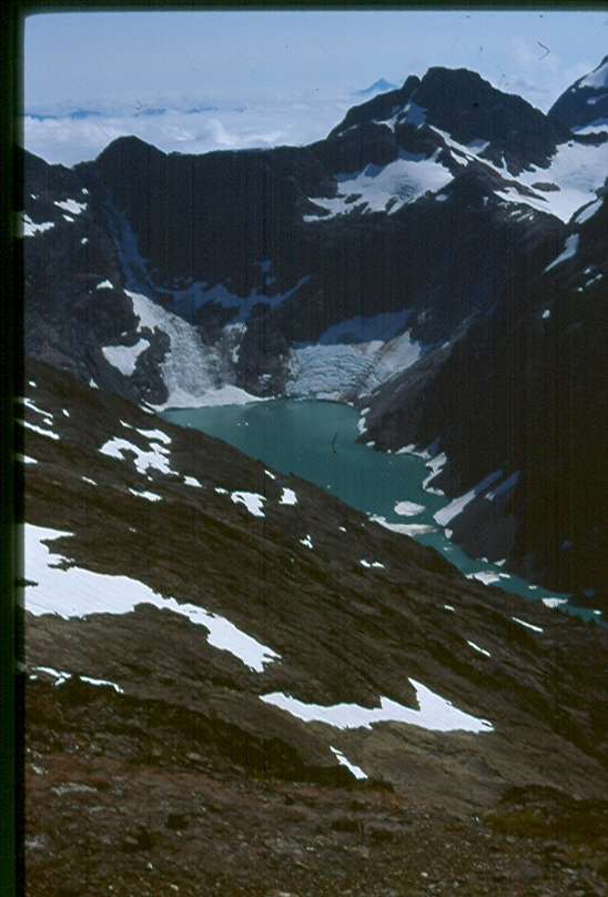 Milla Lake and Argus Mountain from near Iceberg Peak – Lindsay Elms photo.