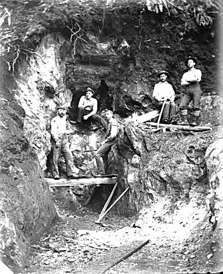 A Leonard Frank photos taken around Della Lake and the mine site circa 1912.