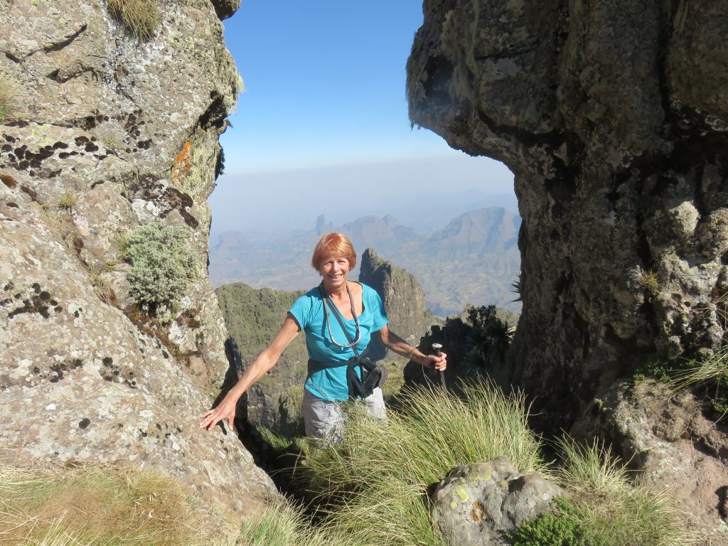 Liz Williams near the summit of Ras Dashan 2017 – Liz Williams photo.