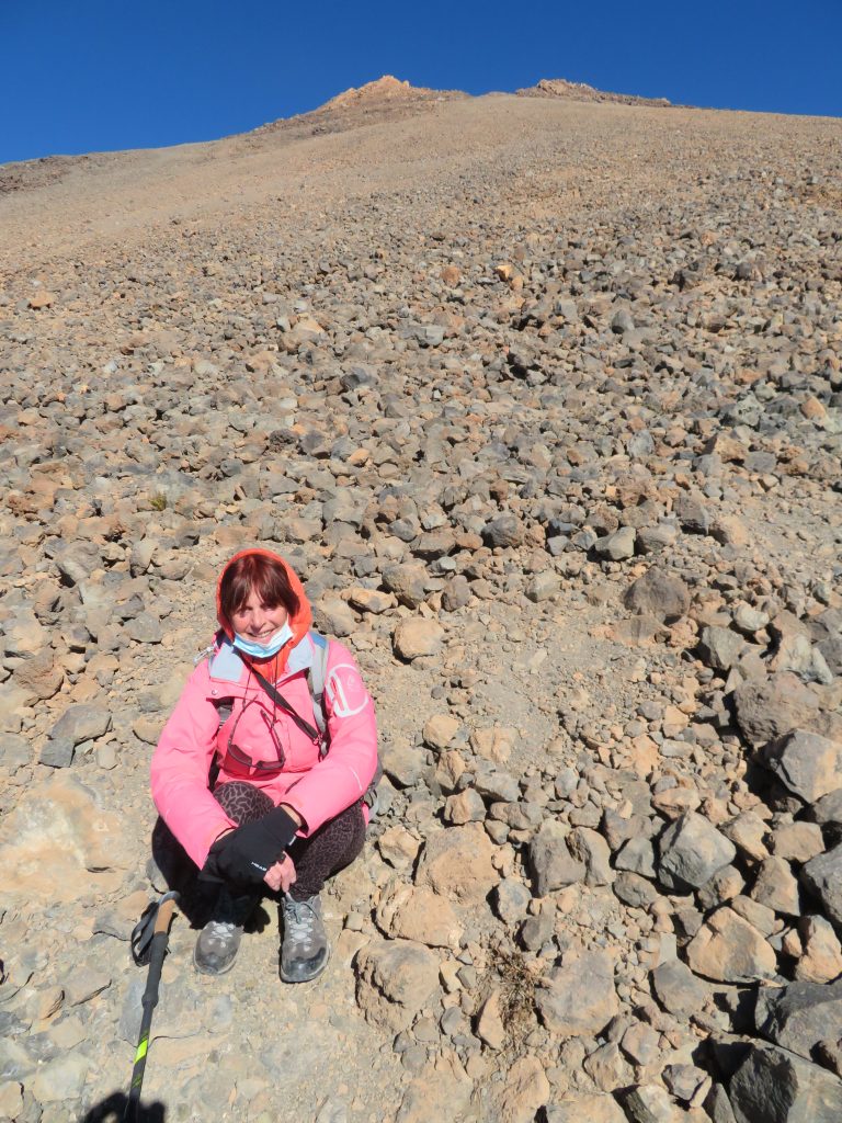 Liz Willaims on Mt. Teide on Tenerife 2021 – Liz Williams photo.