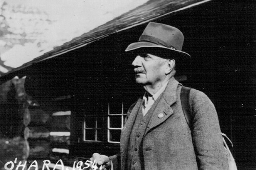 Frederick Longstaff at the Alpine Hut at Lake O’Hara 1954 - Photograph from the MacFarlane collection.