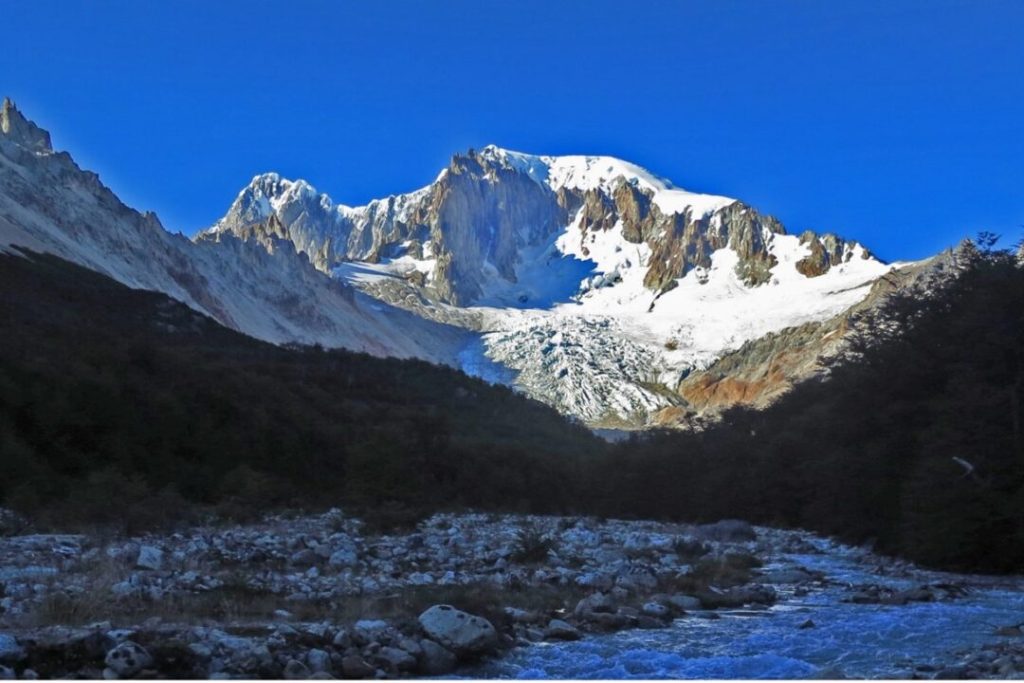 Monte San Lorenzo on the border between Chile and Argentina.