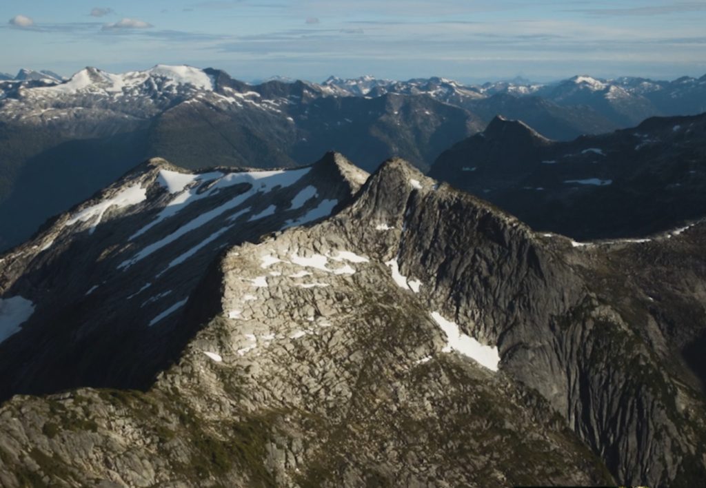 An aerial photo of Mt. Stephens/k’we.
