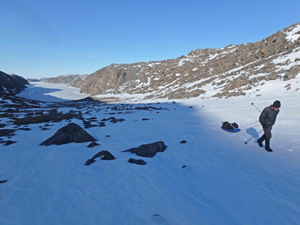 John Dunn crossing the divide of the Boothia Peninsula 2017 - Sandy Briggs photo.