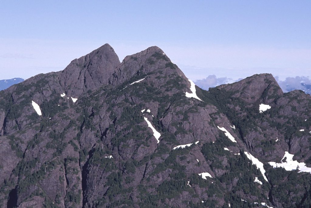 Pinder Peak (left) and The Stone Trolls from Barad-dûr 2000 - Sandy Briggs photo.