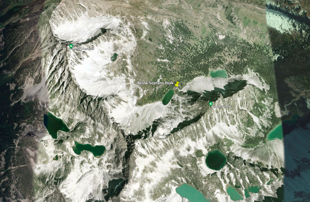 Google Earth image of Soprano Peak