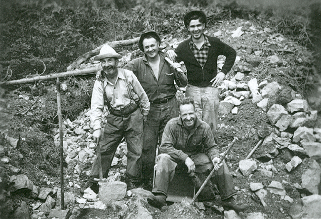 Jimmy Aston, Joe Ducca, Bruce McPhee and Sid Williams 1947. Photo courtesy of Betty Fisher.