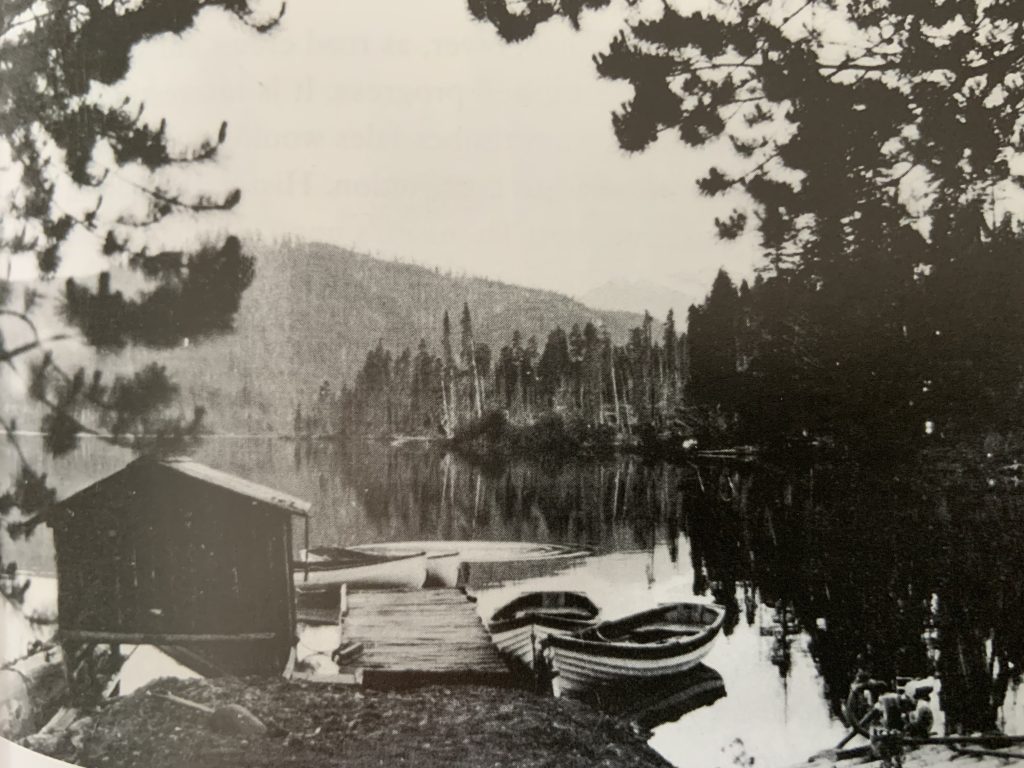Sutherland’s camp at the lower end of Upper Campbell Lake – William Reid photo.